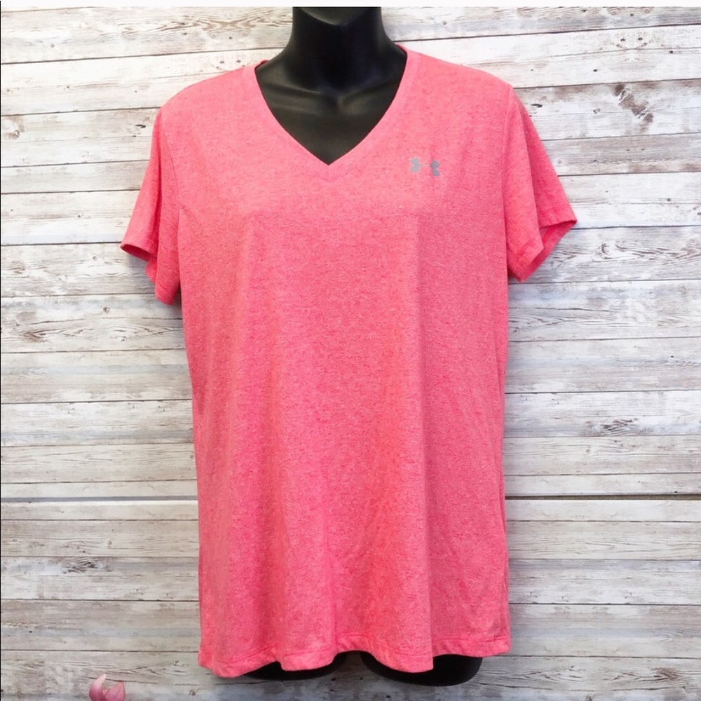 🍀4/$10 Under Armour Coral Neon Short Sleeve Tee